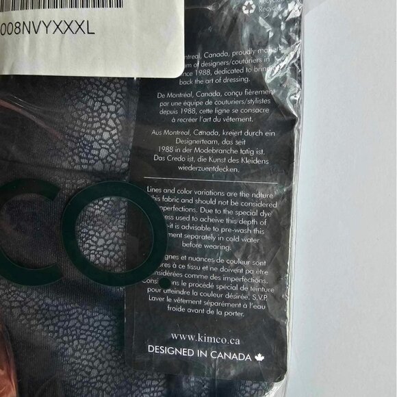 Kim & Co, Women's Faux Leather Knit Comfort Pant with Pockets - Navy. Size: XXXL - Picture 5 of 7